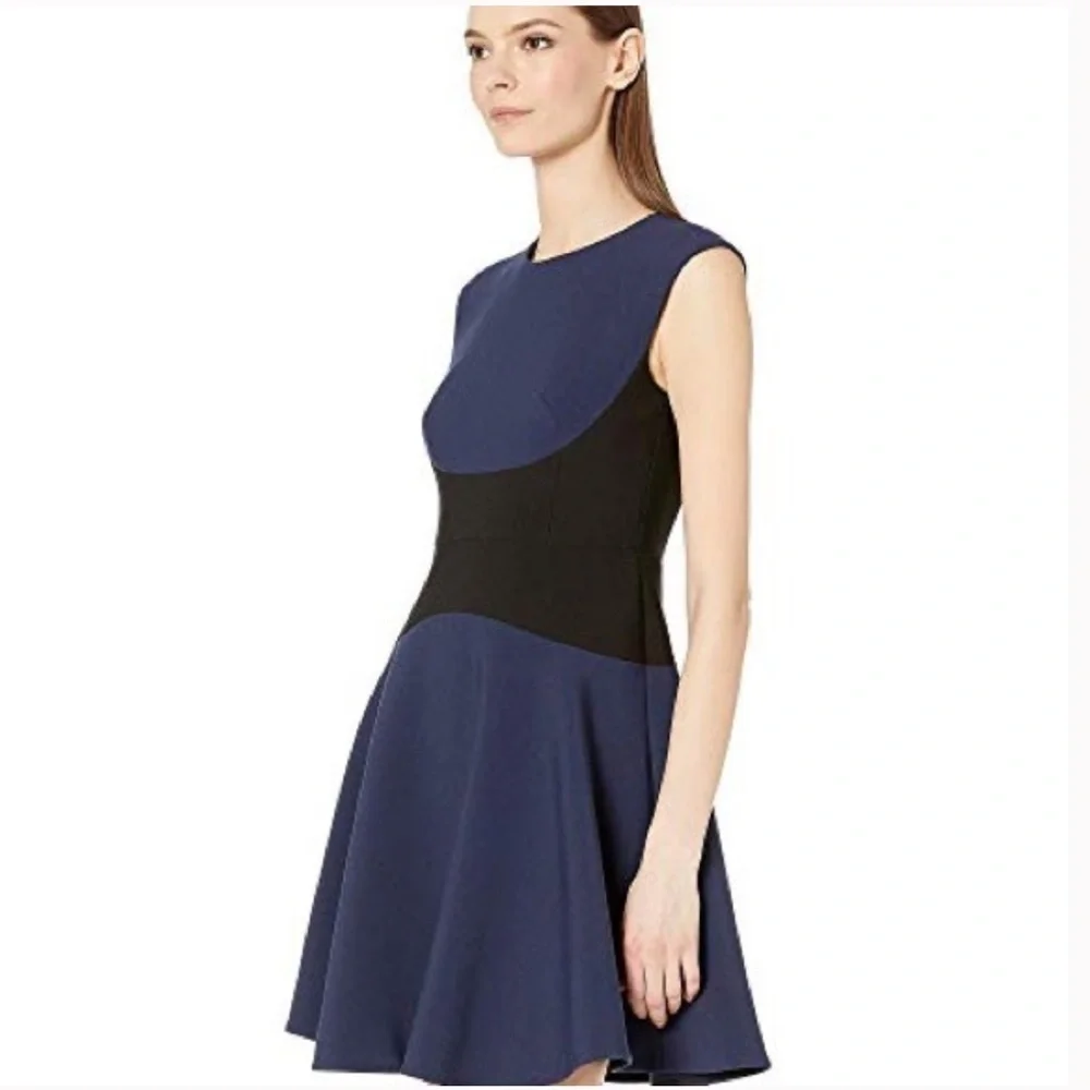 Kate Spade ♠️ Parisian Navy Black Color Block Crepe Dress